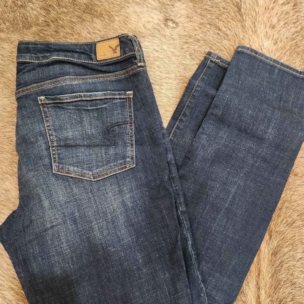 American Eagle Outfitters Dark Blue Straight Leg Jeans